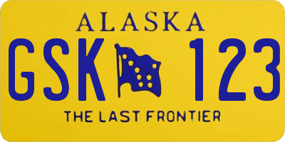 AK license plate GSK123