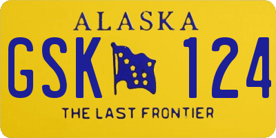 AK license plate GSK124