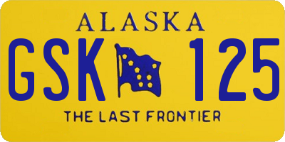 AK license plate GSK125