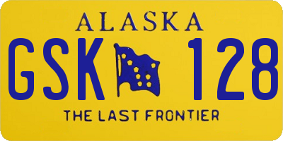 AK license plate GSK128