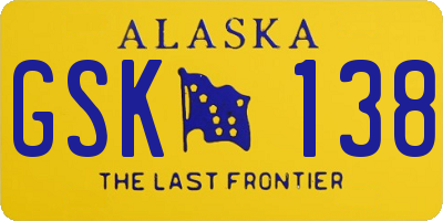 AK license plate GSK138