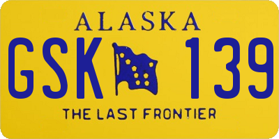 AK license plate GSK139