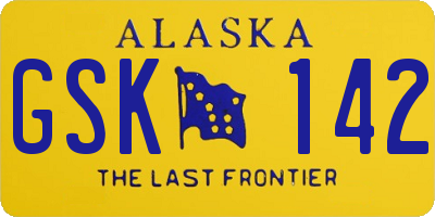 AK license plate GSK142