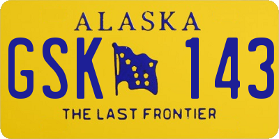 AK license plate GSK143