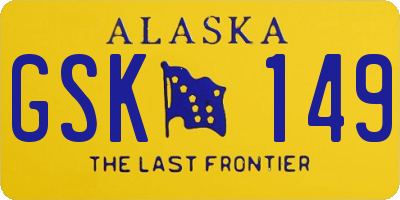 AK license plate GSK149