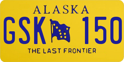 AK license plate GSK150