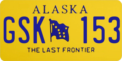 AK license plate GSK153