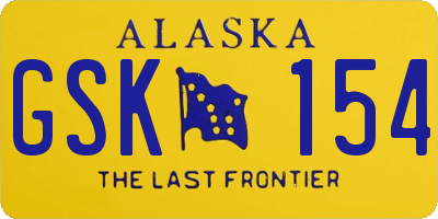 AK license plate GSK154