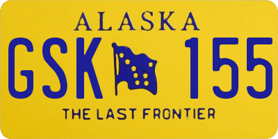 AK license plate GSK155