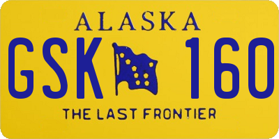 AK license plate GSK160