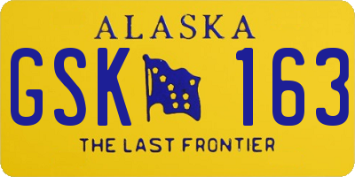 AK license plate GSK163