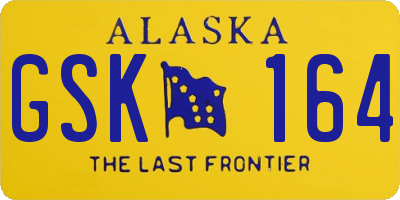 AK license plate GSK164