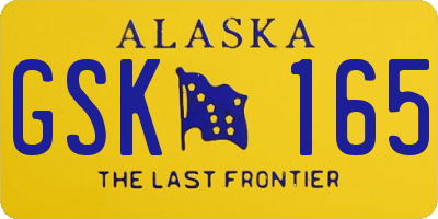 AK license plate GSK165