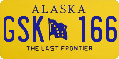 AK license plate GSK166