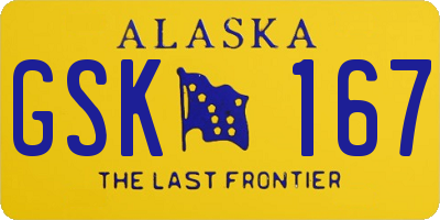 AK license plate GSK167