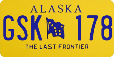 AK license plate GSK178