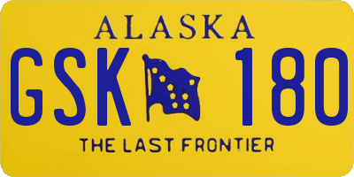 AK license plate GSK180