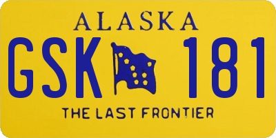 AK license plate GSK181