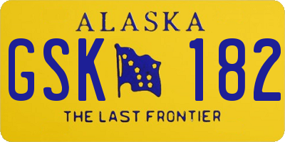 AK license plate GSK182