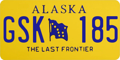 AK license plate GSK185