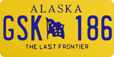 AK license plate GSK186