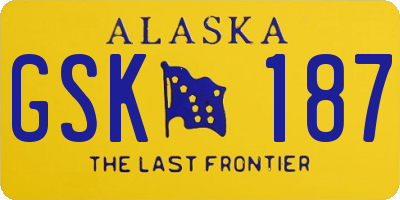 AK license plate GSK187