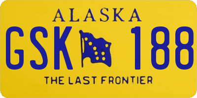 AK license plate GSK188