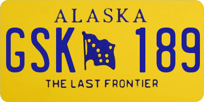 AK license plate GSK189