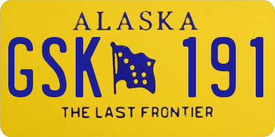AK license plate GSK191