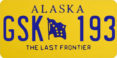 AK license plate GSK193