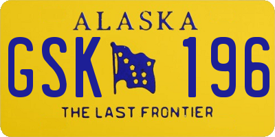 AK license plate GSK196