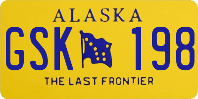 AK license plate GSK198