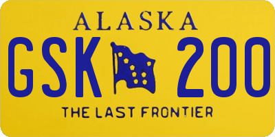 AK license plate GSK200