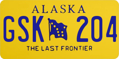 AK license plate GSK204