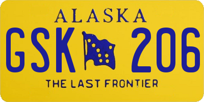 AK license plate GSK206