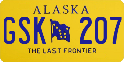 AK license plate GSK207