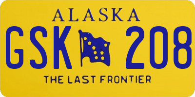 AK license plate GSK208