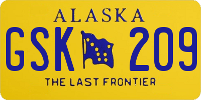 AK license plate GSK209