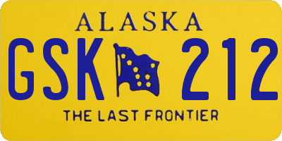 AK license plate GSK212