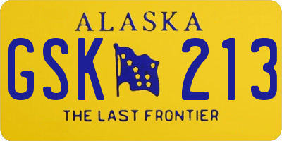 AK license plate GSK213