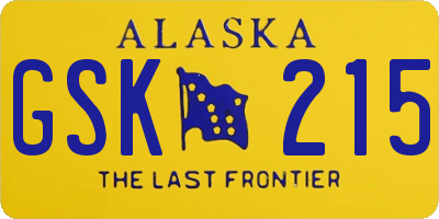 AK license plate GSK215