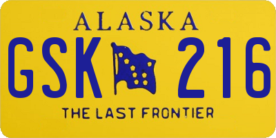AK license plate GSK216