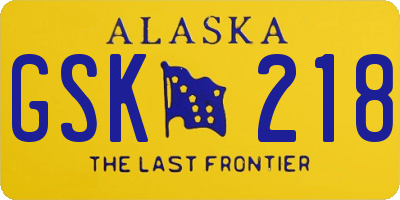 AK license plate GSK218