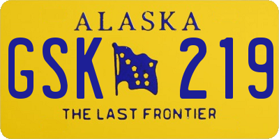 AK license plate GSK219