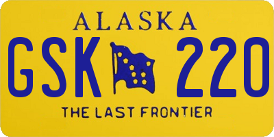 AK license plate GSK220