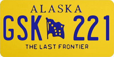 AK license plate GSK221