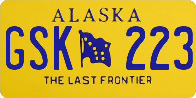 AK license plate GSK223