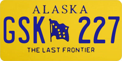 AK license plate GSK227