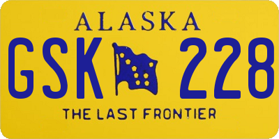 AK license plate GSK228