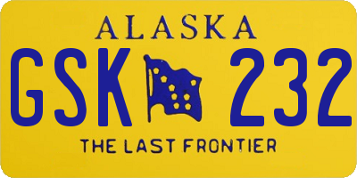AK license plate GSK232